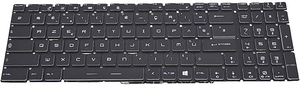 S1N3UFR161C5400A30005316 Clavier laptop AZERTY MSI